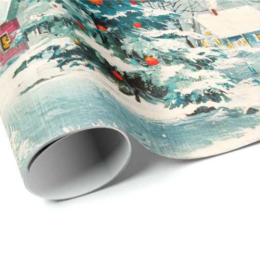 kerstdorp cadeaupapier (Rol Hoek)