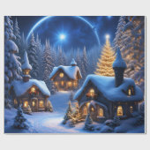 kerstdorp cadeaupapier (Vlak)