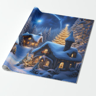 kerstdorp cadeaupapier