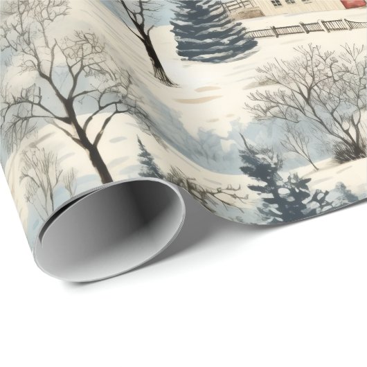 kerstdorp cadeaupapier (Rol Hoek)