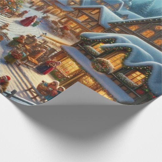 kerstdorp cadeaupapier (Hoek)