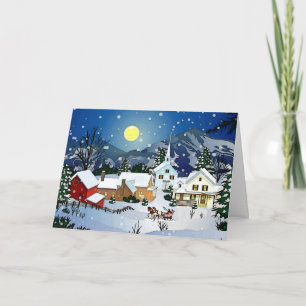 kerstdorp feestdagen kaart