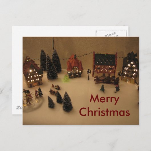 Kerstdorp Feestdagenkaart (Voorkant / Achterkant)