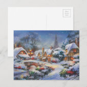 kerstdorp feestdagenkaart (Voorkant / Achterkant)