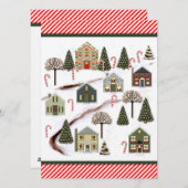 kerstdorp feestdagenkaart (Voorkant / Achterkant)