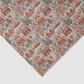 Kerstdorp geborduurd tissuepapier (Detail)