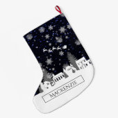 Kerstdorp gepersonaliseerde voorraad grote kerstsok (Achterkant (Hangend))