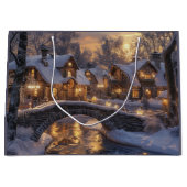 Kerstdorp Gezellige Winter Scene Kerstmis Groot Cadeauzakje (Voorkant)