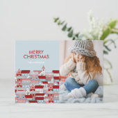 Kerstdorp Holiday Fotokaart Feestdagenkaart (Staand voorkant)