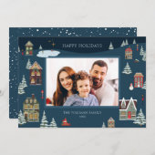 Kerstdorp Holiday Fotokaart Kaart (Voorkant / Achterkant)