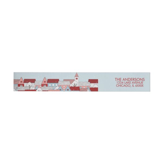 Kerstdorp Holiday Wraparound Adres label (Individueel)