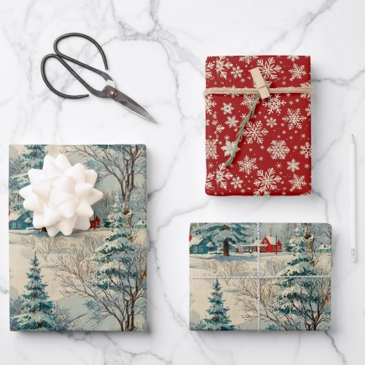  Kerstdorp II Inpakpapier Vel (Voorkant)