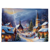 Kerstdorp in de Bergen Winter Groot Cadeauzakje (Achterkant)