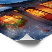 Kerstdorp in de Bergen Winter Perfect Poster (Hoek)