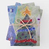 kerstdorp inpakpapier vel (In situ)