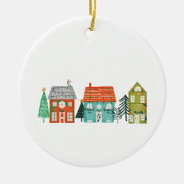 kerstdorp keramisch ornament