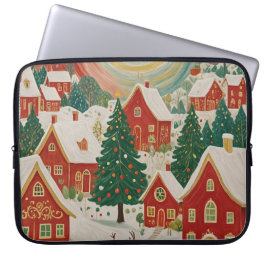 kerstdorp laptop sleeve