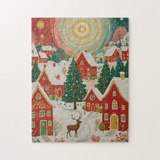 kerstdorp legpuzzel (Verticaal)