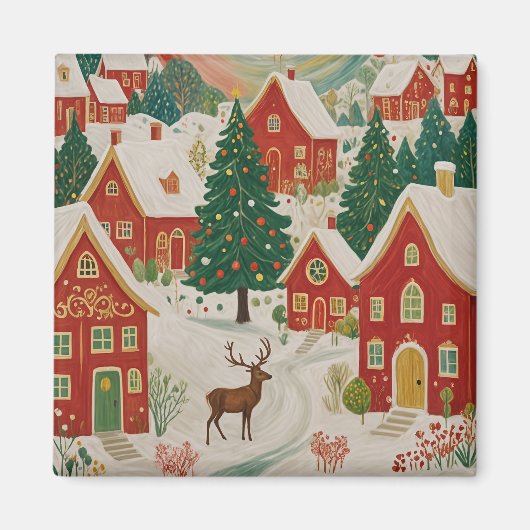 kerstdorp magneet (Voorkant)