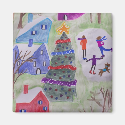 Kerstdorp Magnet Magneet (Voorkant)