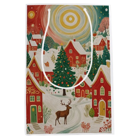 kerstdorp medium cadeauzakje (Voorkant)