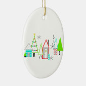 kerstdorp midden eeuw moderne keramisch ornament (Rechts)