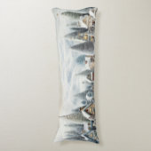 Kerstdorp onder sneeuw lichaamskussen (Voorkant Verticaal)