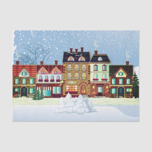 Kerstdorp — Ontwerpen Tissuepapier (Voorkant)