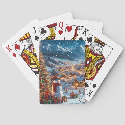 kerstdorp pokerkaarten (Achterkant)
