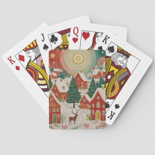 kerstdorp pokerkaarten (Achterkant)