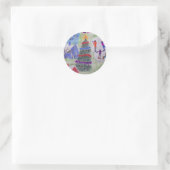 kerstdorp ronde sticker (Tas)