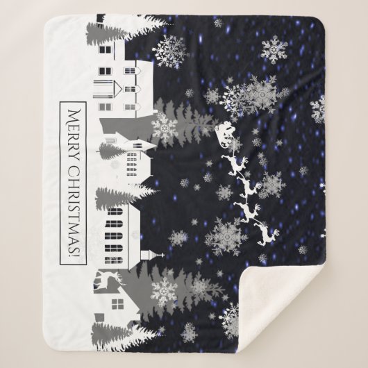 Kerstdorp Sherpa Blanket Sherpa Deken (Voorkant)