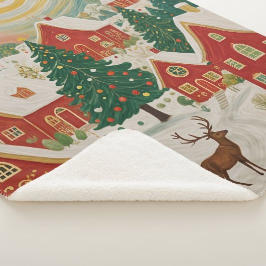 kerstdorp sherpa deken (3/4)