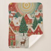 kerstdorp sherpa deken (Voorkant)