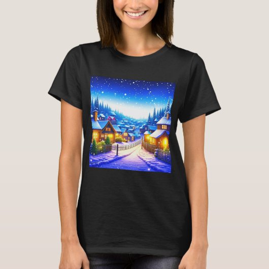 Kerstdorp T-shirt (Voorkant)