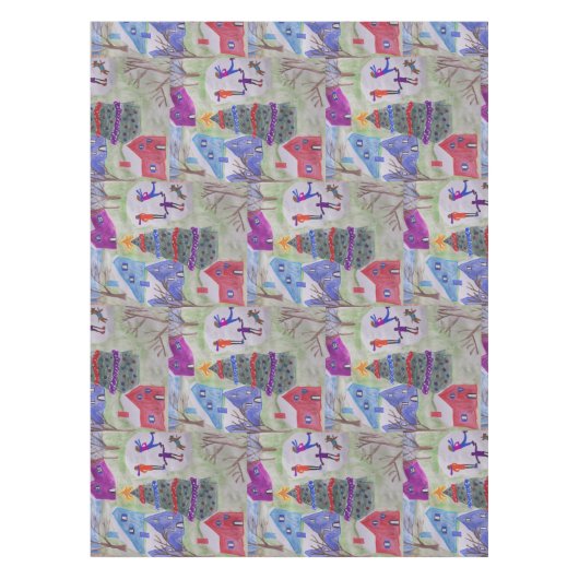 kerstdorp tafelkleed (Voorkant)