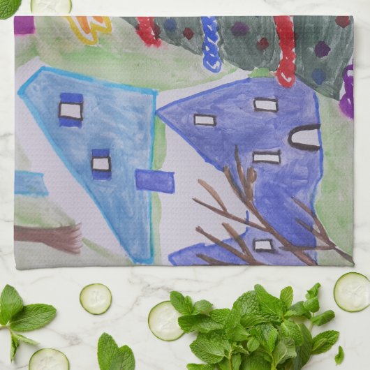 Kerstdorp Tea Towel Theedoek (Gevouwen)