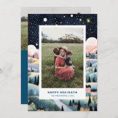 Kerstdorp Twee foto Kerstkaart (Voorkant / Achterkant)