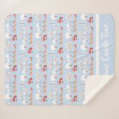 Kerstdorp voor feestdagen en rendieren voor kerstm sherpa deken (Voorkant (horizontaal))