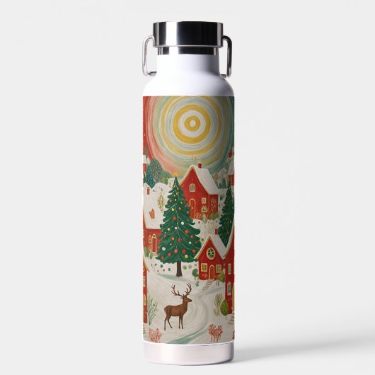 kerstdorp waterfles (Voorkant)