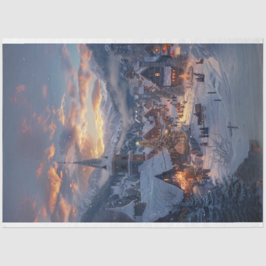 Kerstdorp Winter Wonderland #2 Decoupage Tissuepapier (Voorkant)