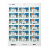 Kerstdorpscène Aangepaste typografie Etiket (Full Sheet)