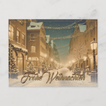 Kerstdorpstraten met sneeuw
