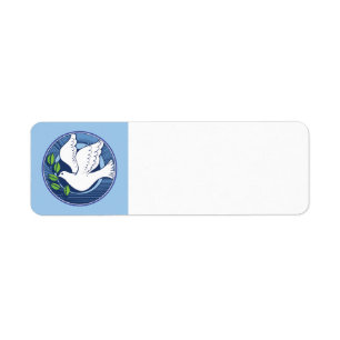 kerstdove van het afweerlabel voor de vrede etiket