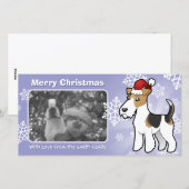 kerstdraad Fox Terrier Feestdagenkaart (Voorkant / Achterkant)