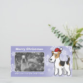 kerstdraad Fox Terrier Feestdagenkaart (Staand voorkant)
