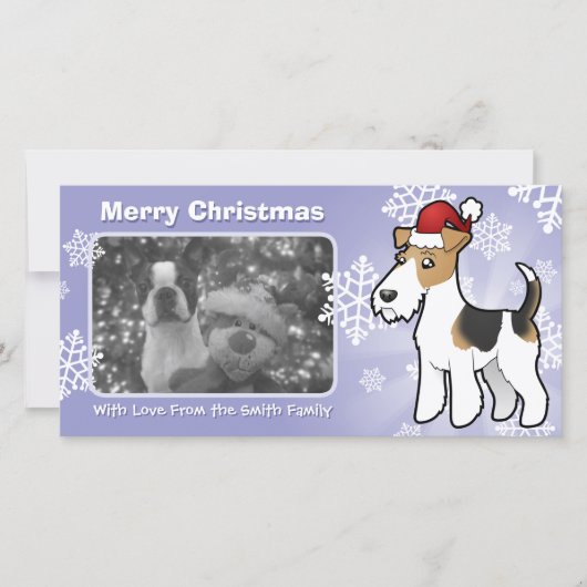 kerstdraad Fox Terrier Feestdagenkaart (Voorkant)