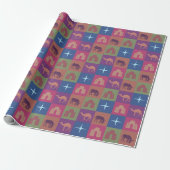 Kerstdraad rol cadeaupapier (Uitgerold)