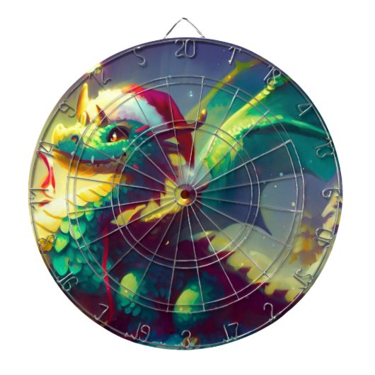Kerstdraak (3) dartbord (Voorkant)