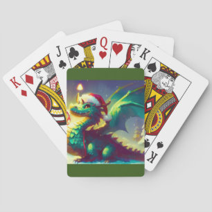 Kerstdraak (3) pokerkaarten
